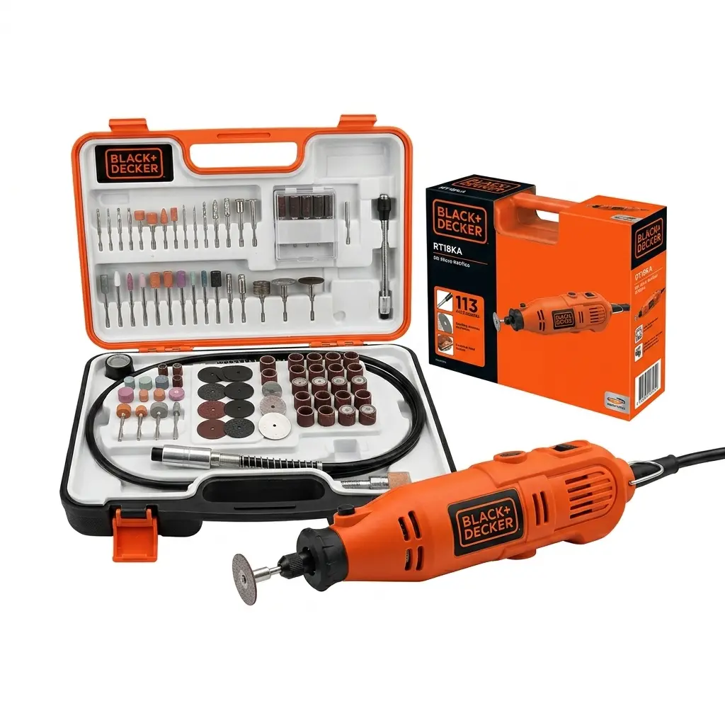 Kit Mini Retífica + Acessórios para Afiar Corrente (BLACK+DECKER)